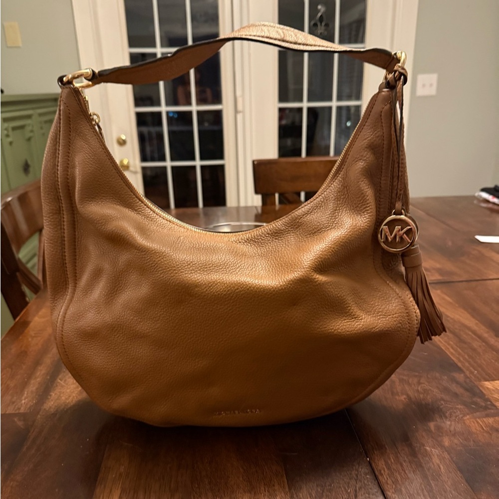 Michael Kors Brown Leather Hobo Bag